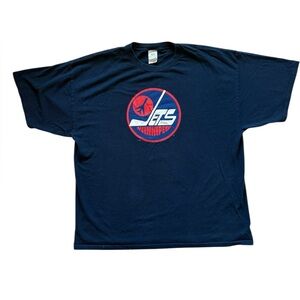 VTG Y2K Winnipeg Jets Navy Blue Tshirt 2XL